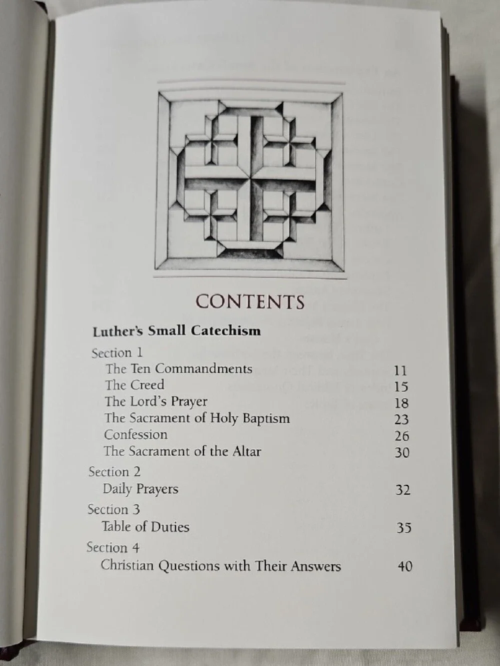 Luther's Small Catechism Burgundy Hardcover - Interleaved